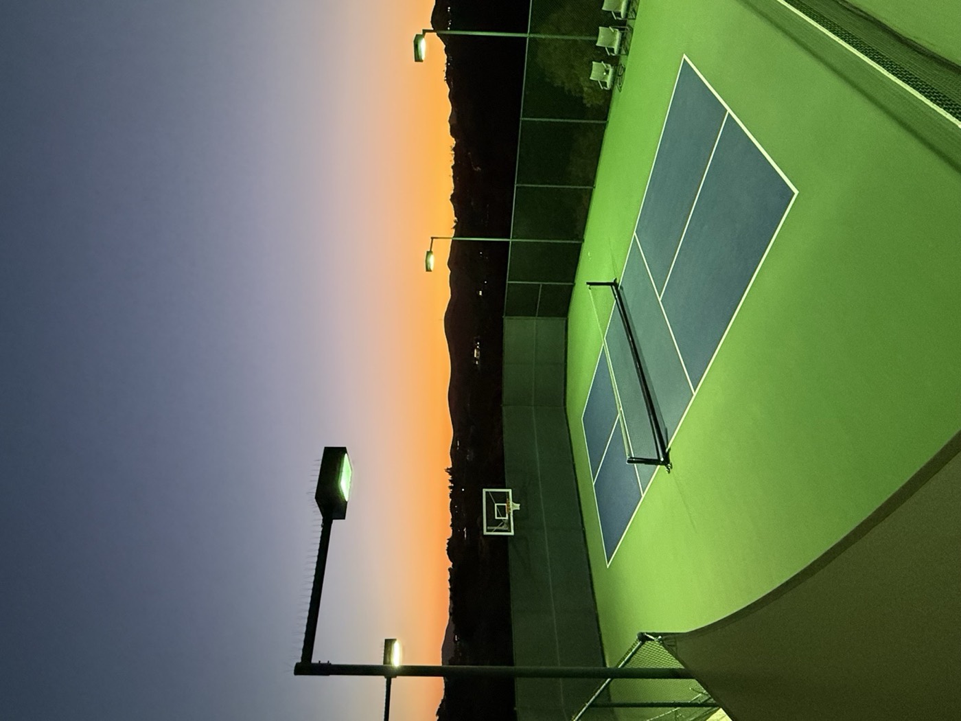 Finished court at golden hour
